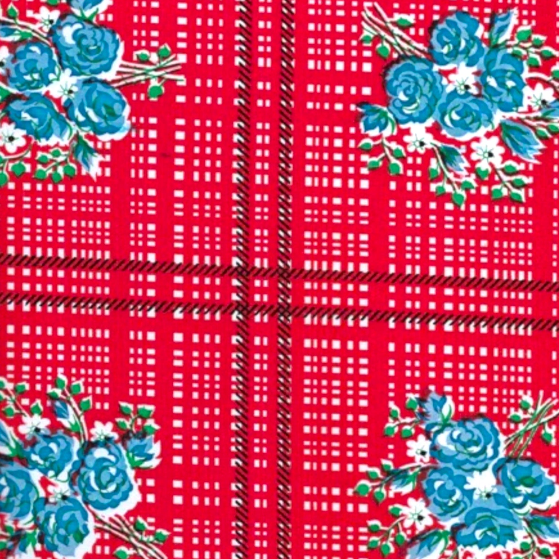 Oilcloth Tablecloth - Red Bouquet - Hella Kitsch