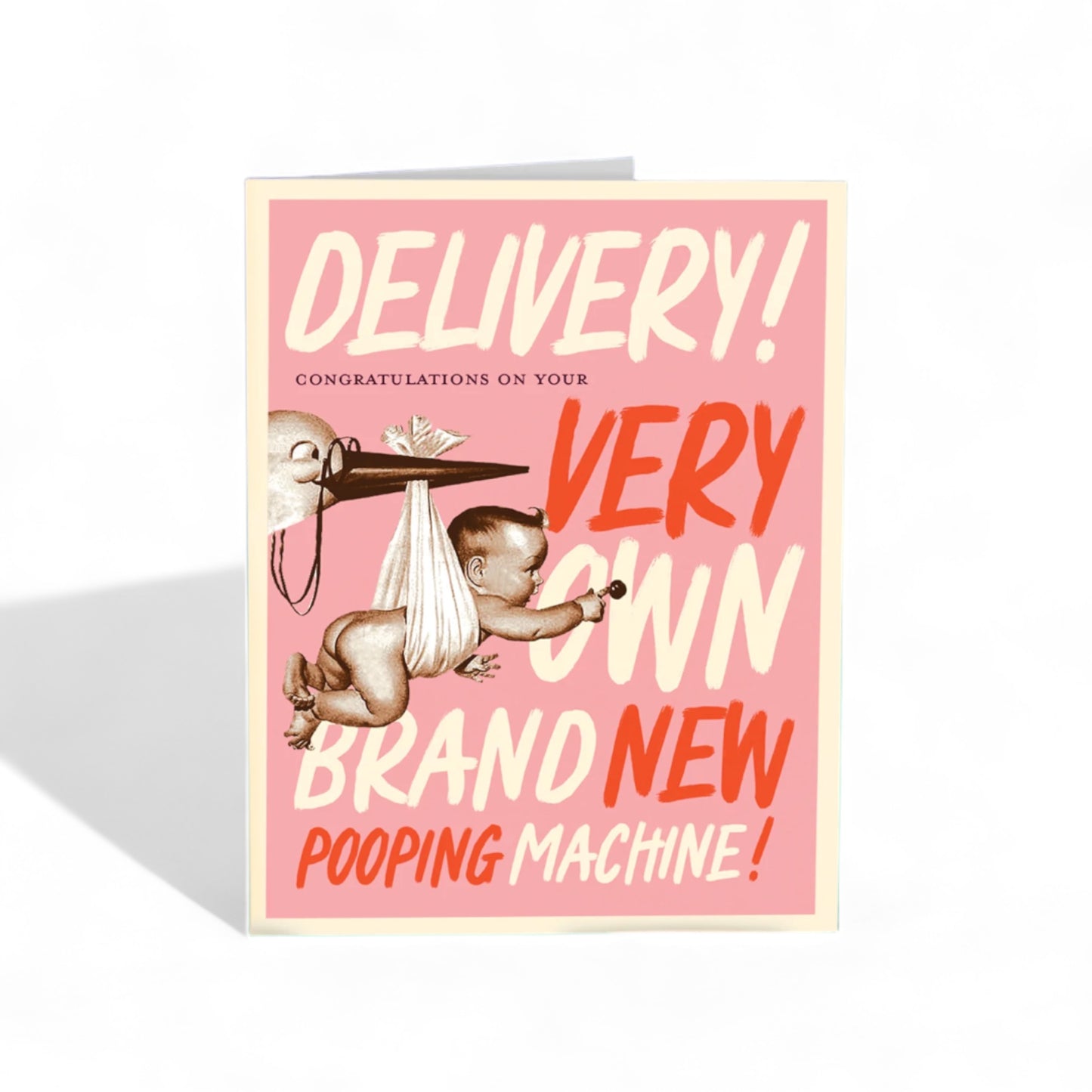 Pooping Machine - Greeting Card Pink - Hella Kitsch