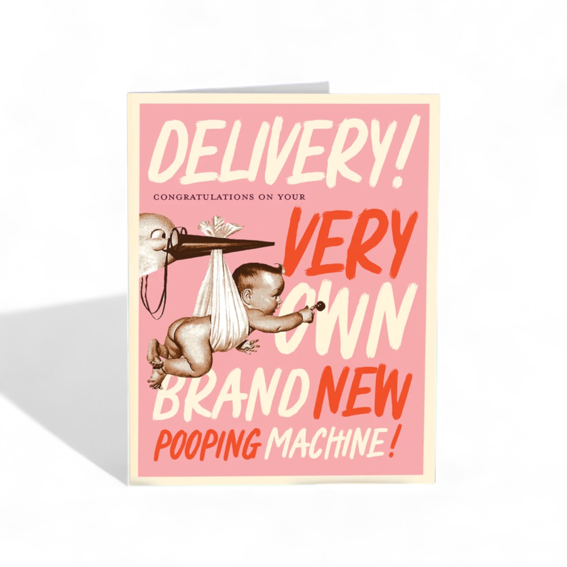 Pooping Machine - Greeting Card Pink - Hella Kitsch