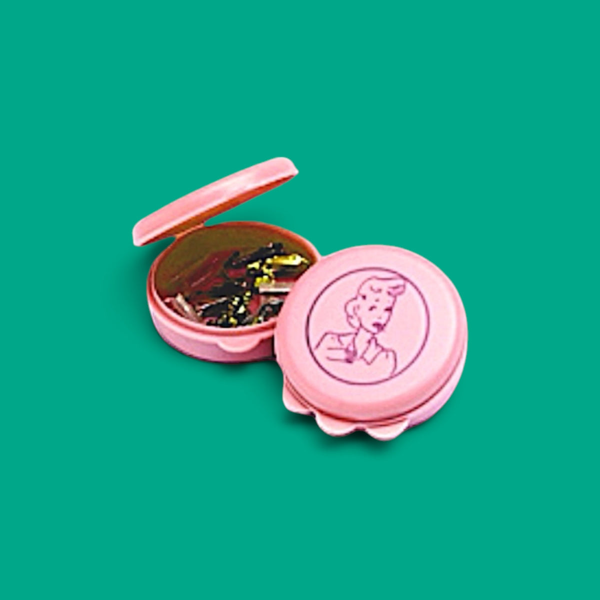 Vintage Inspired Round Pin Box