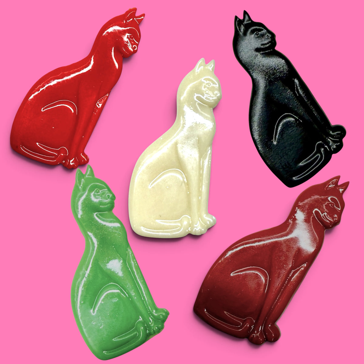 Retro Bluebell Cat Brooches