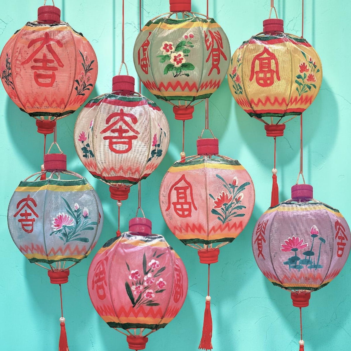 Hand-painted Chinese Gauze Lanterns - Small