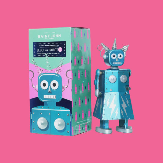 Electra Wind-Up Tin Robot - Hella Kitsch