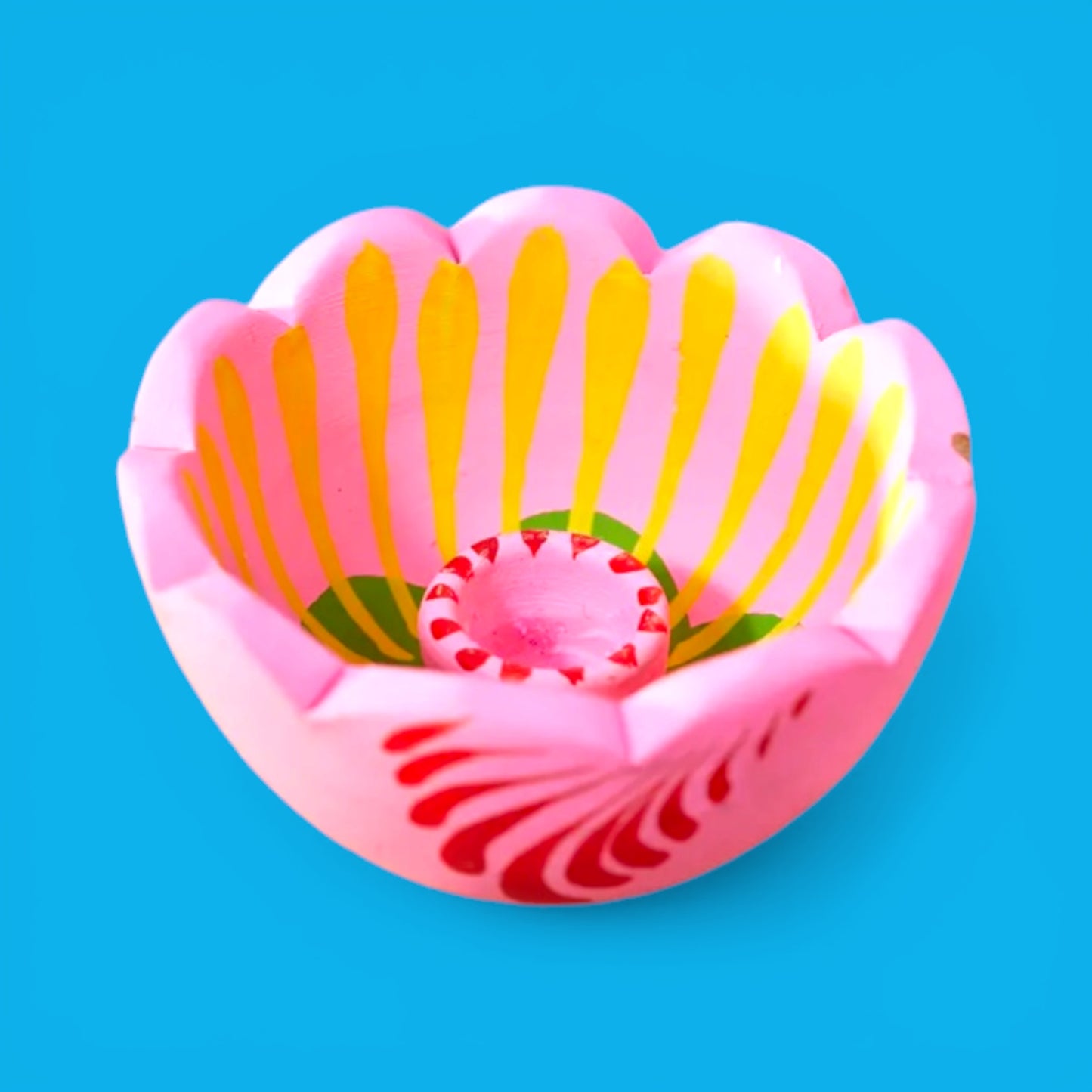 Shapla Hand Painted Flower Candle Holder