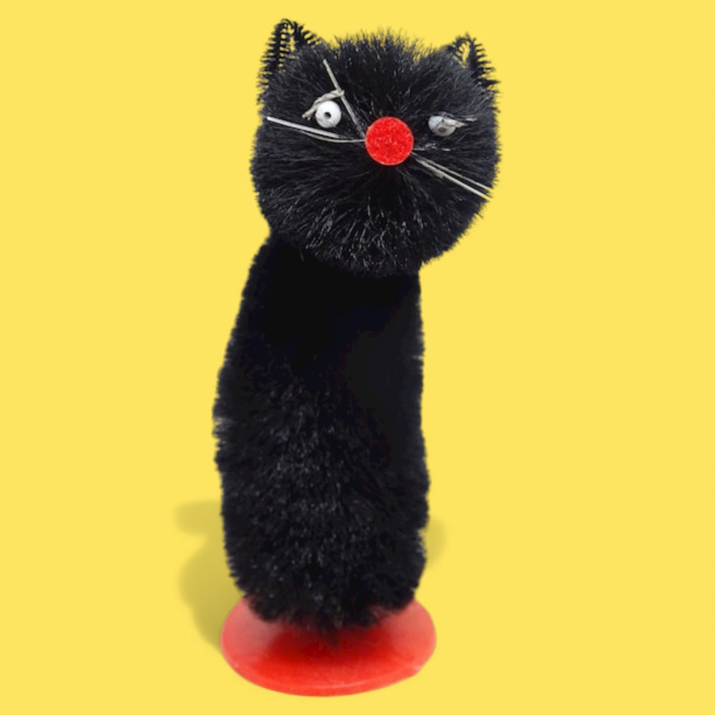 Vintage Chenille Black Cat Party Favor - Hella Kitsch