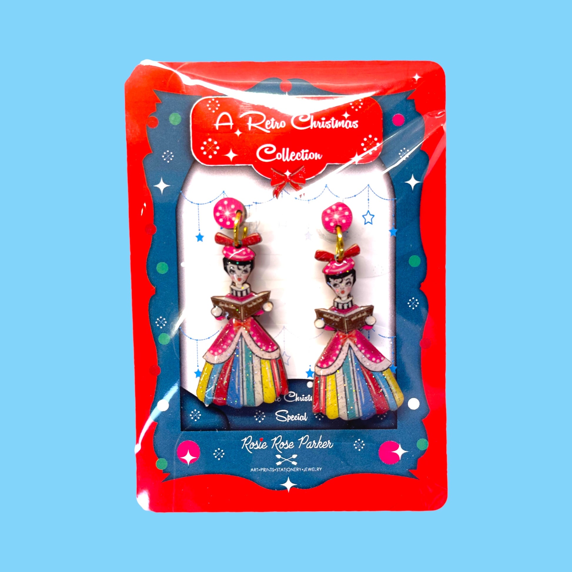 Retro Christmas Caroler Earrings - Hella Kitsch