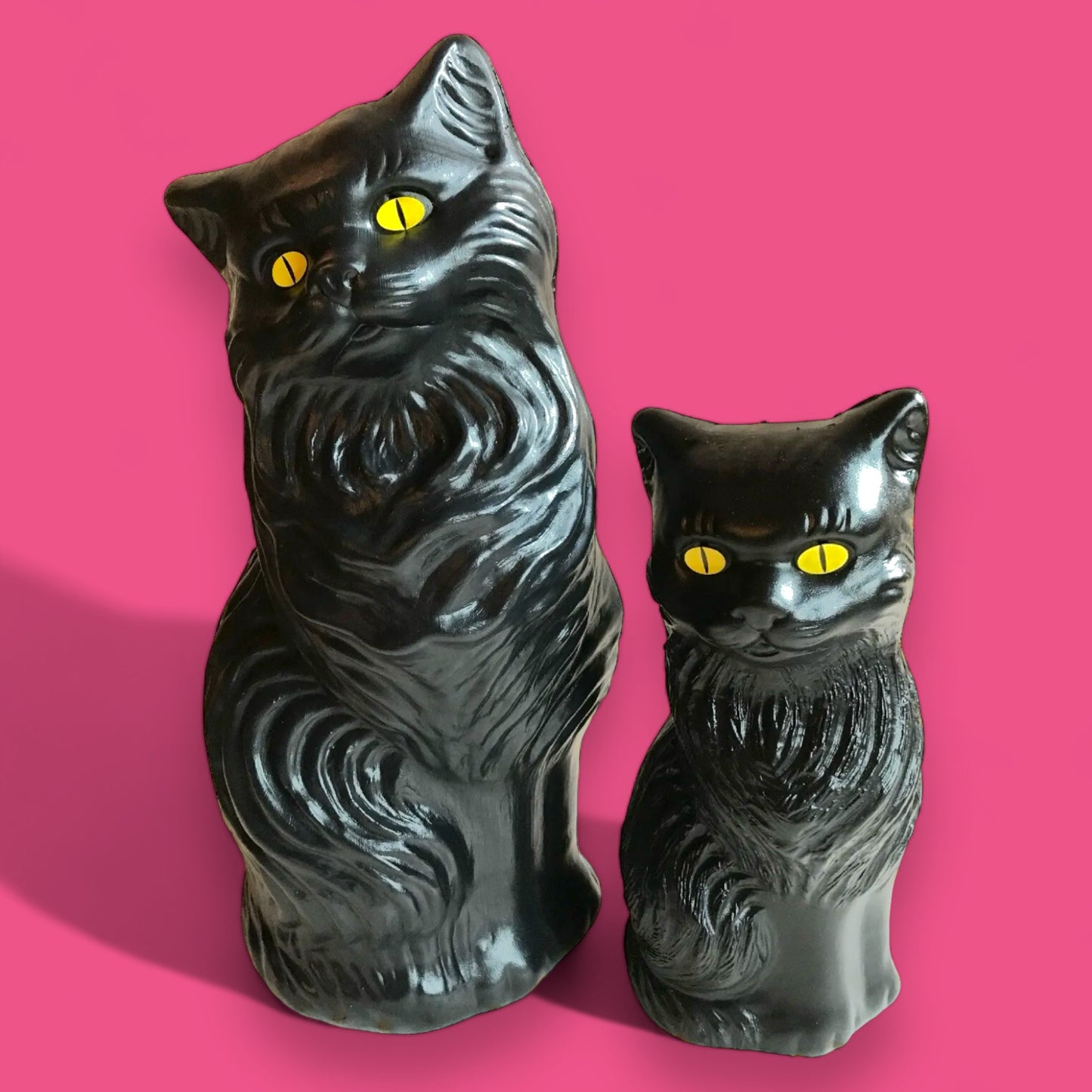 Blow Mold Black Cat Set