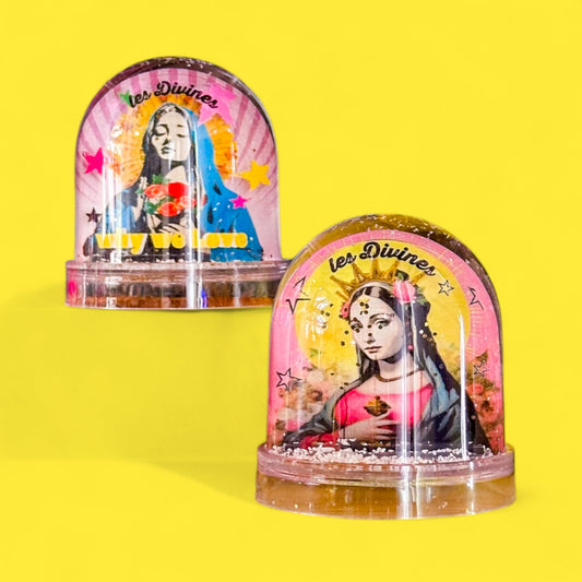 French Virgin Mary Pop Art Snow Globes - Limited Edition