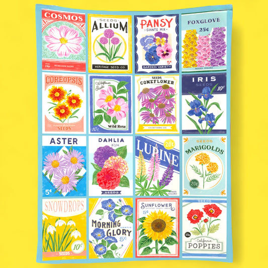 Seed Packets 100% Cotton Tea Towel - Hella Kitsch