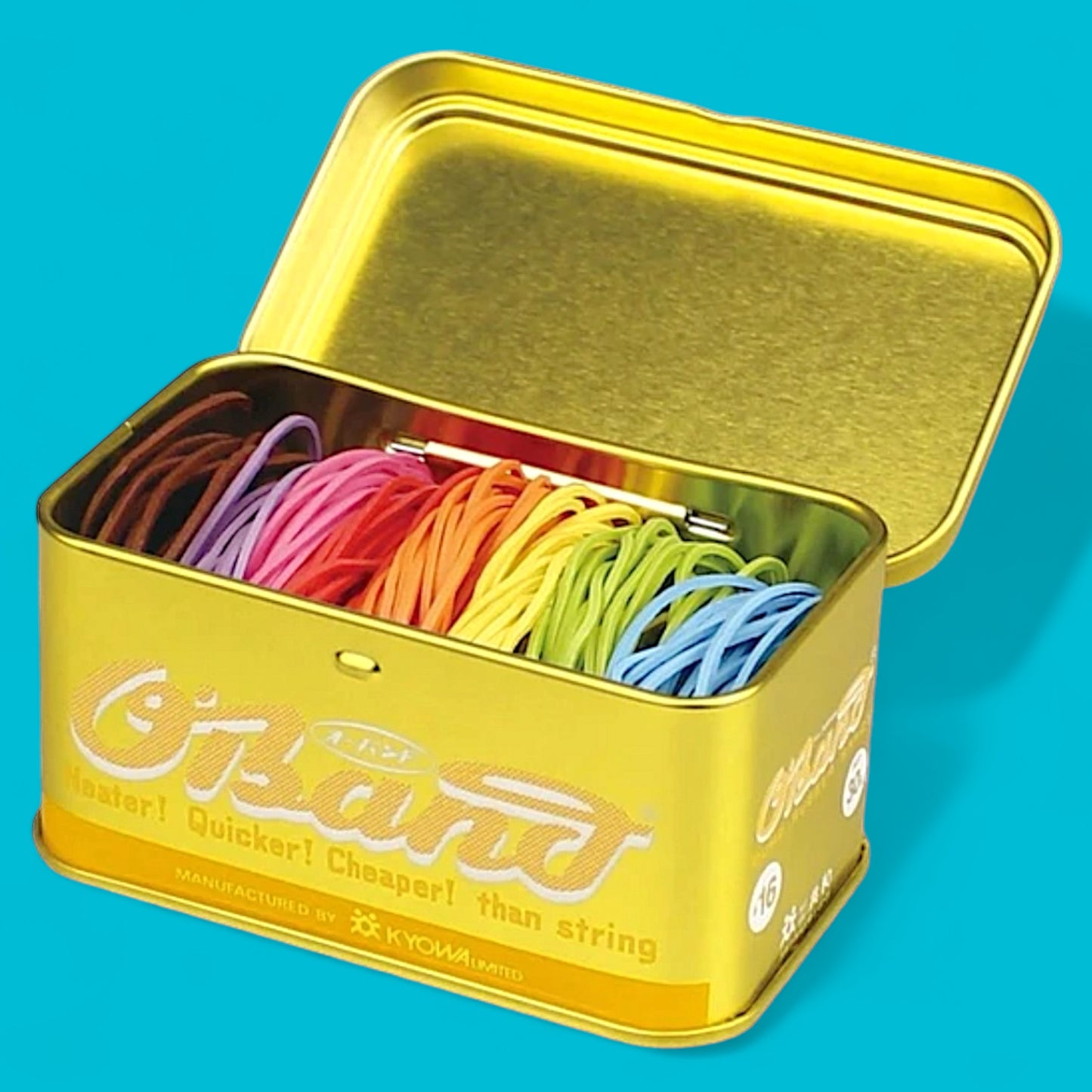 Tin of Rainbow Rubberbands - Hella Kitsch