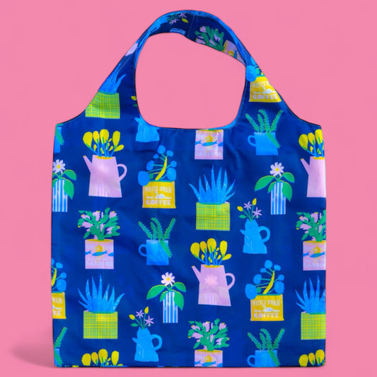 Houseplants - Foldable Shopping Sack by The Printed Peanut - Hella Kitsch