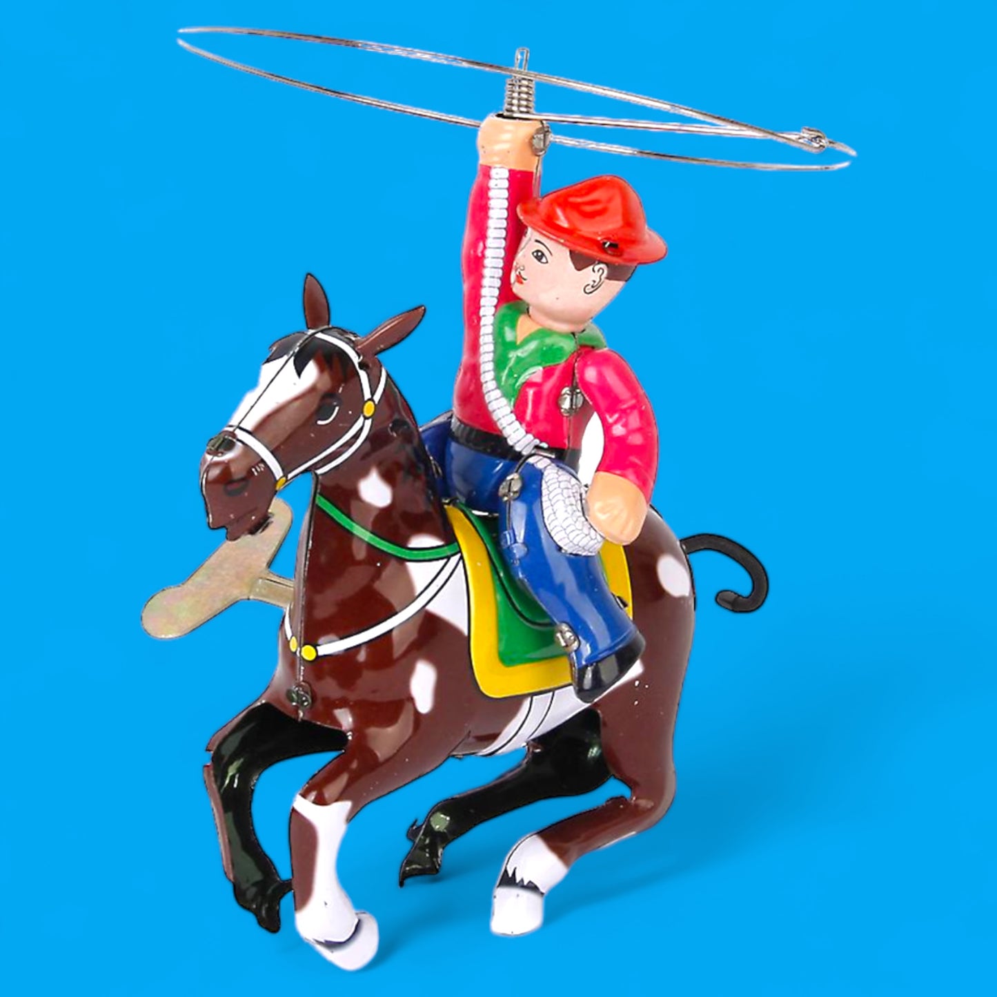 Lassoing Cowboy - Wind Up Tin Toy - Hella Kitsch