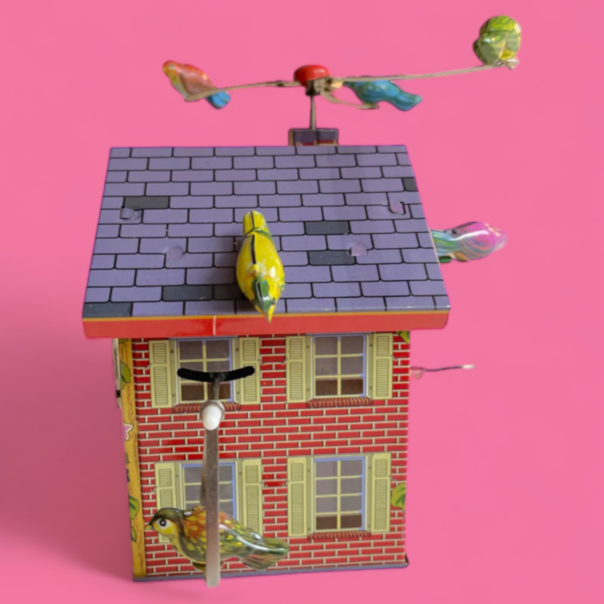 Vintage Flying Birdhouse Wind-Up Toy - Hella Kitsch