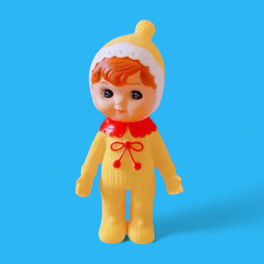 Retro Baby Doll Figurine - Yellow - Hella Kitsch