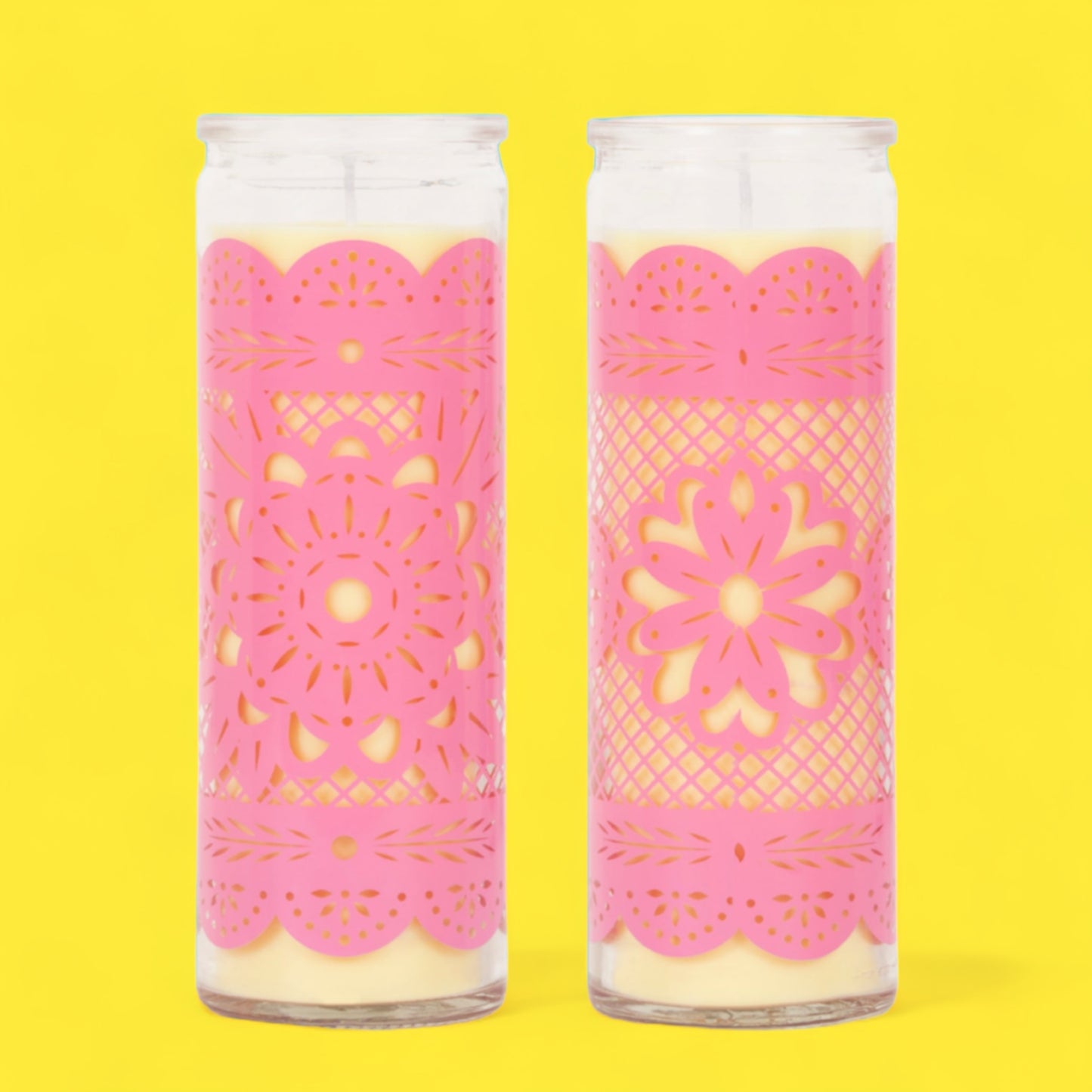 Flor Papel Picado Candle in Glass