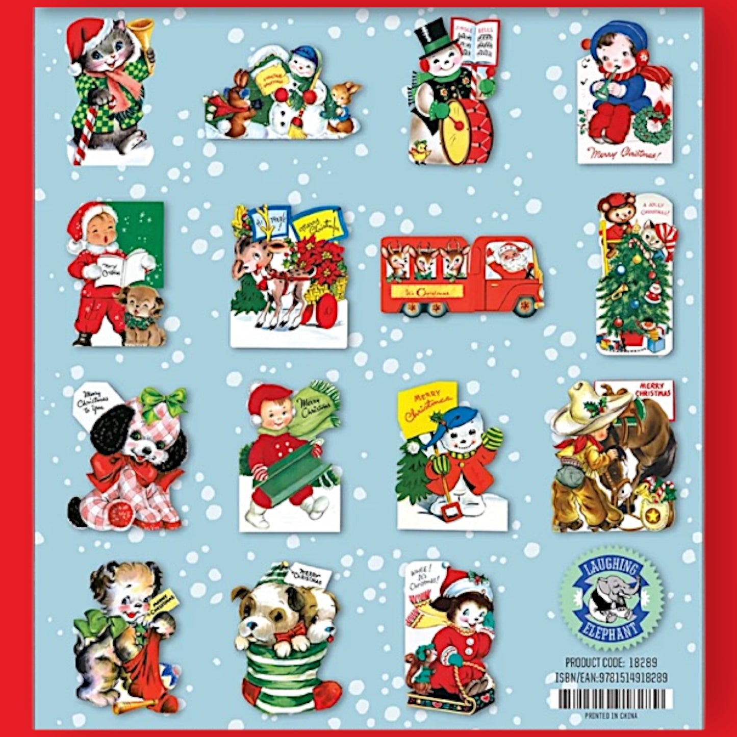 15 Die Cut Christmas Cheer Greeting Cards - Hella Kitsch