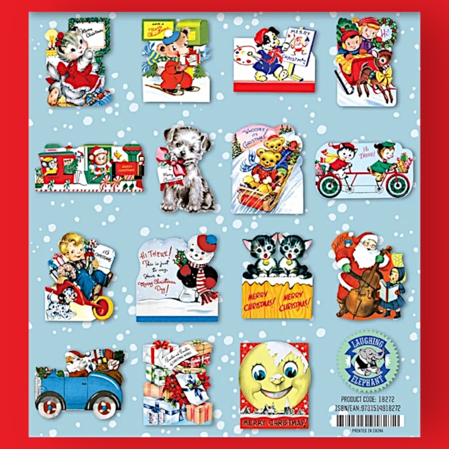 15 Die Cut Merry Christmas Greeting Cards - Hella Kitsch