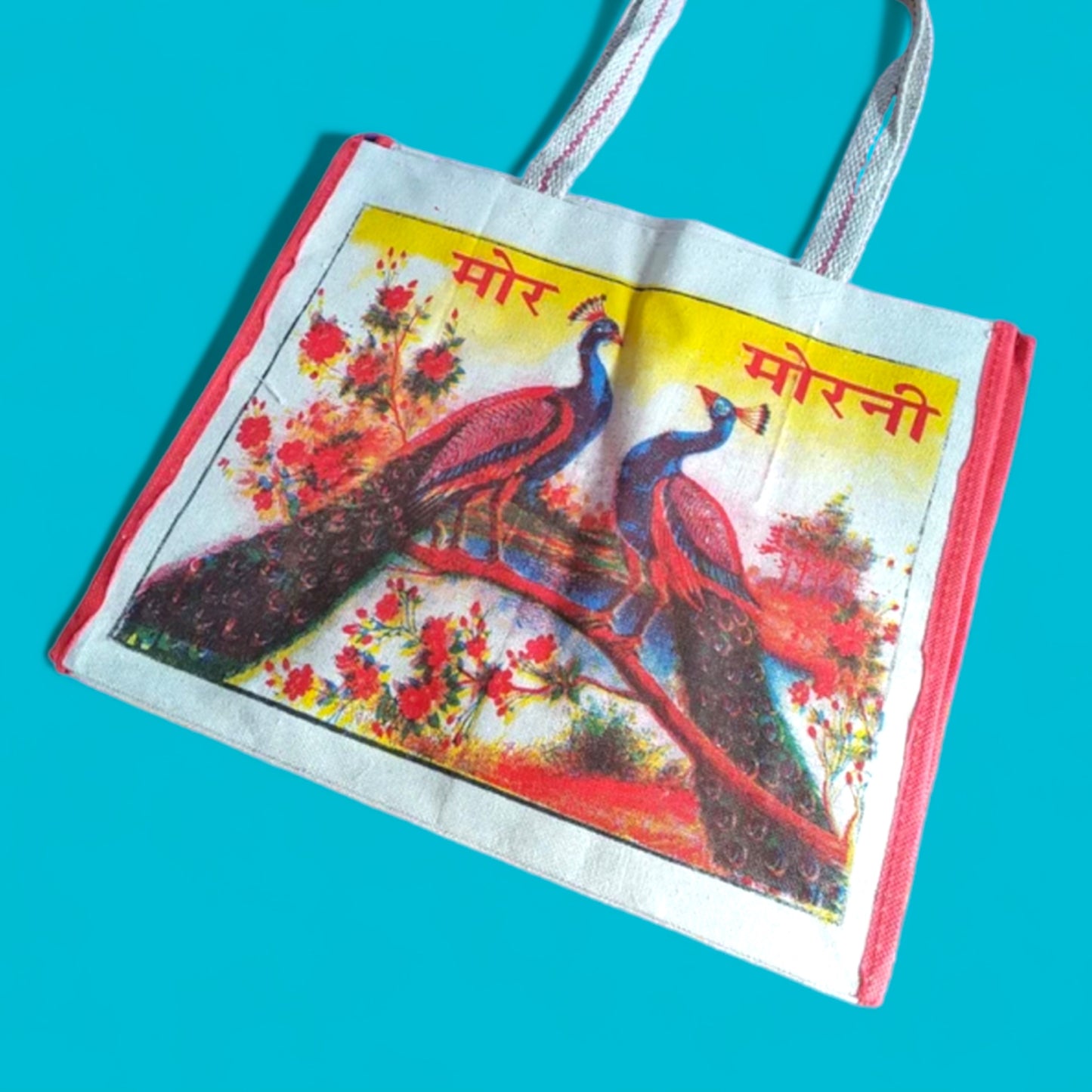 Indian Canvas Tote Bag - Peacock