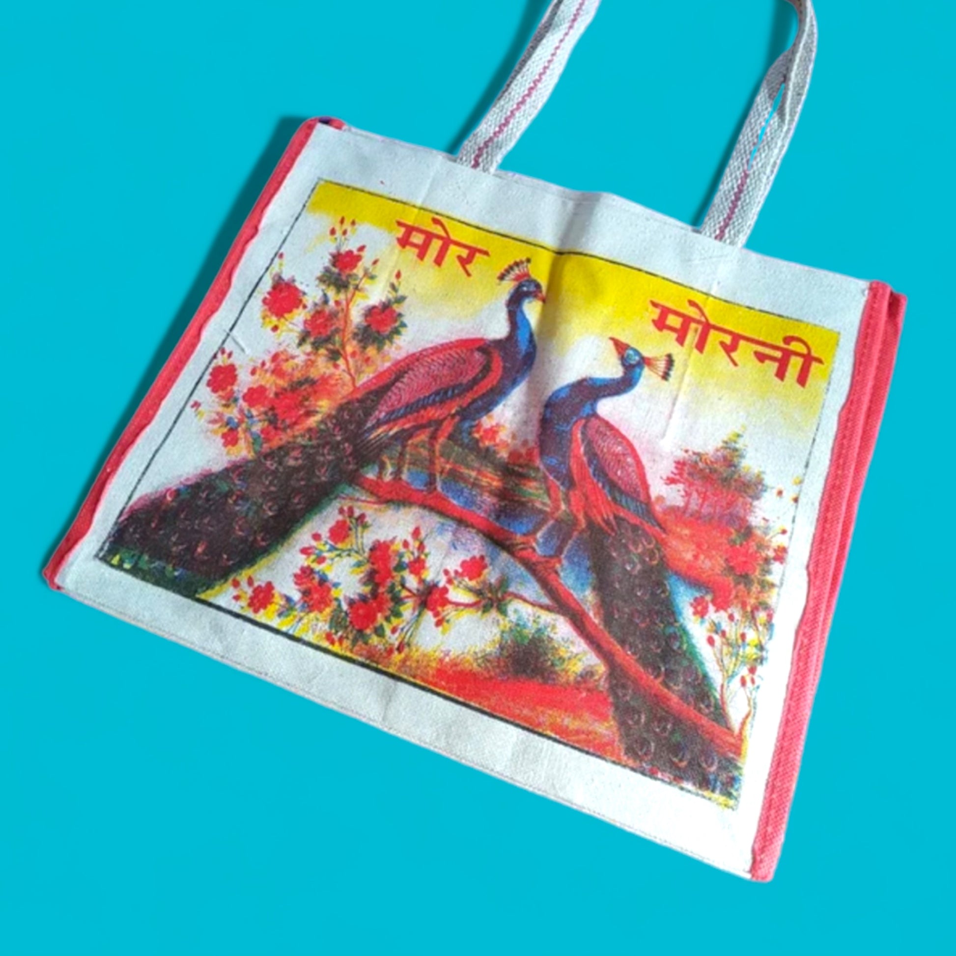 Indian Canvas Tote Bag - Peacock - Hella Kitsch